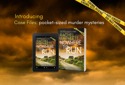 Banner image for Nowhere to Run with criss-crossed yellow crime scene tape in top right hand corner