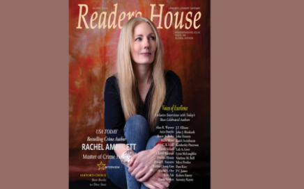 USA Today bestselling crime author Rachel Amphlett featured on the cover of Reader's House magazine Issue 48